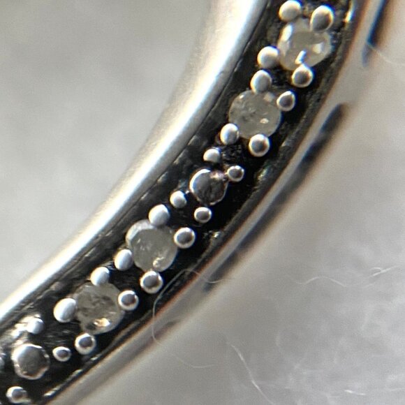 Sterling Silver 925 AFJC Diamond Asymmetric Heart Pendant Necklace 18" Chain - Picture 5 of 16